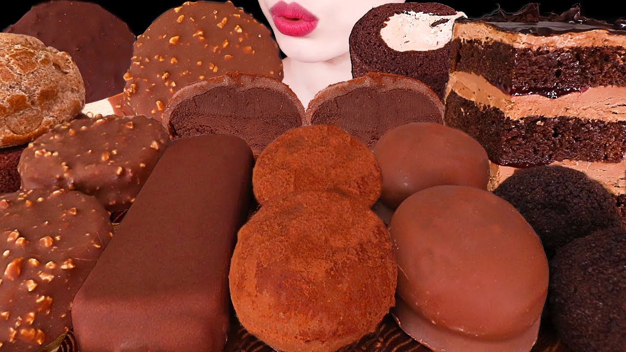 【咀嚼音】】チョコレートパーティー 、生チョコ餅、ケーキ、チョコマシュマロ、フェレロロシェのアイスクリーム CHOCOLATE PARTY｜ASMR MUKBANG｜EATING SOUNDS｜먹방