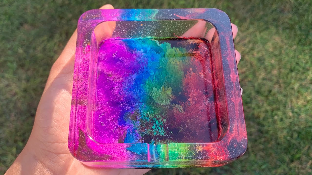 Rainbow Resin Ashtray