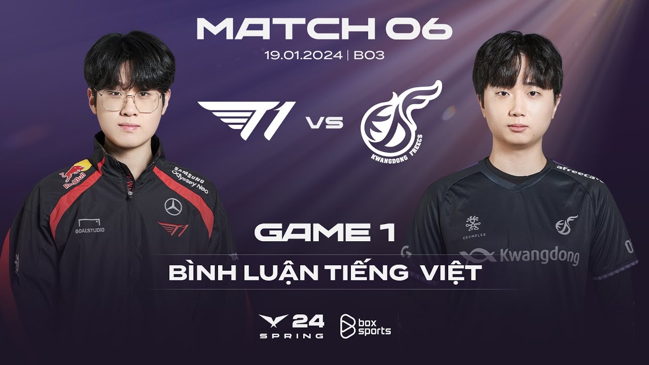 [19.01.2024] T1 vs KDF | Game 1 | Bình Luận Tiếng Việt | LCK Mùa Xuân 2024