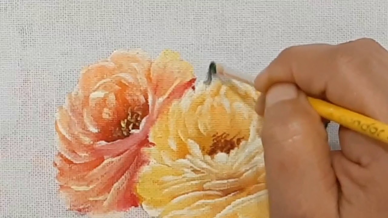 Pintura de rosas a mão livre