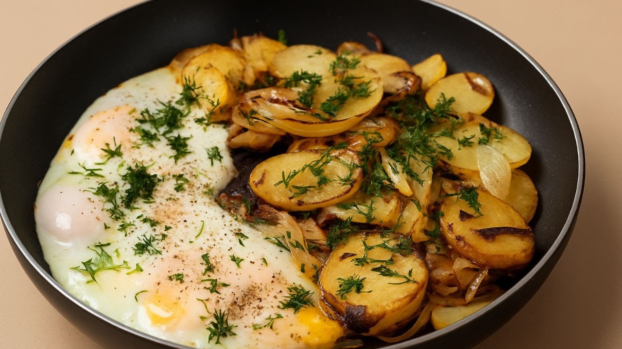 Crispy Potatoes with Fried Eggs & Fresh Herbs | Flayra Kitchen