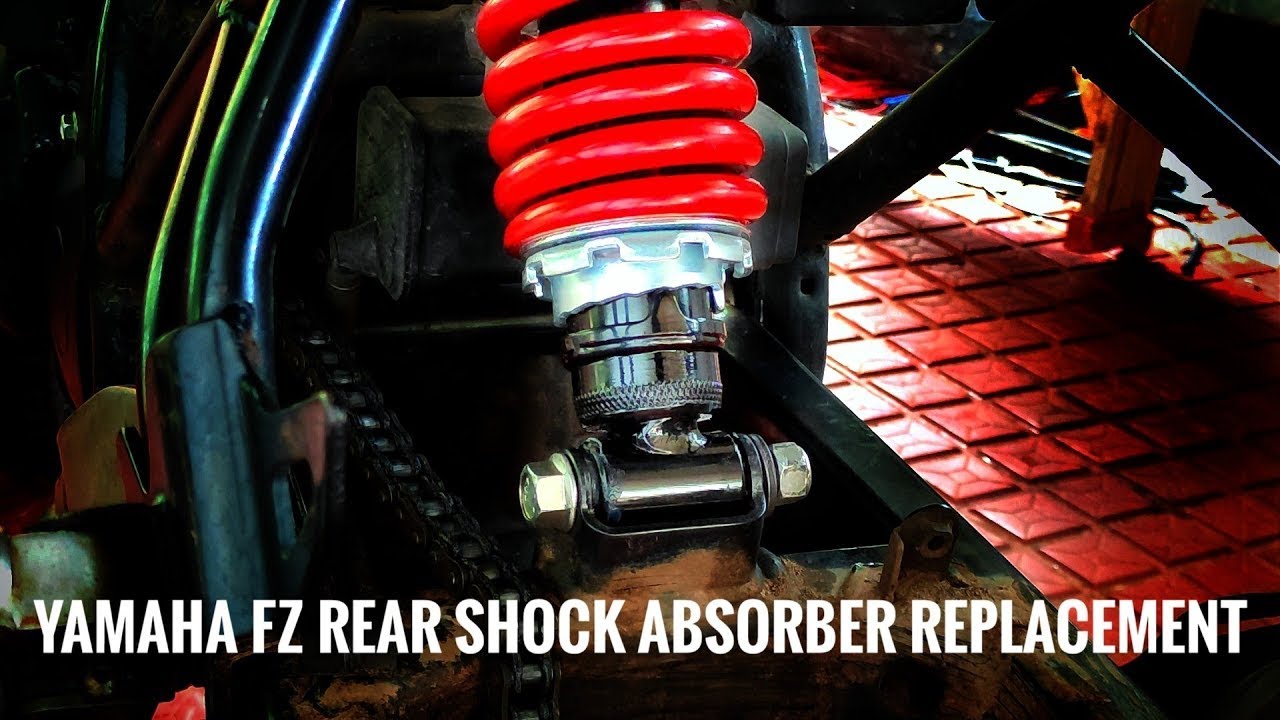 YAMAHA fz rear shock absorber replacement explained in malayalam.