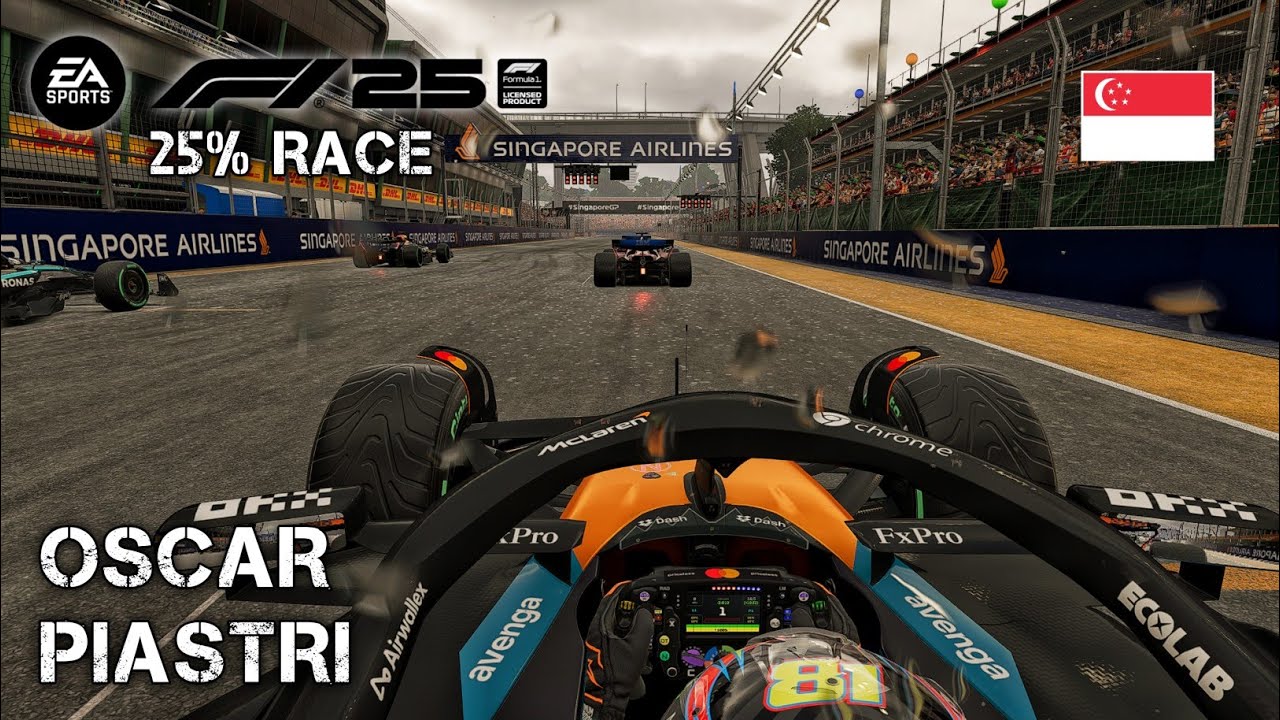 F1 25 Геймплей | Оскар Пиастри - 25% Гонка Сингапур
