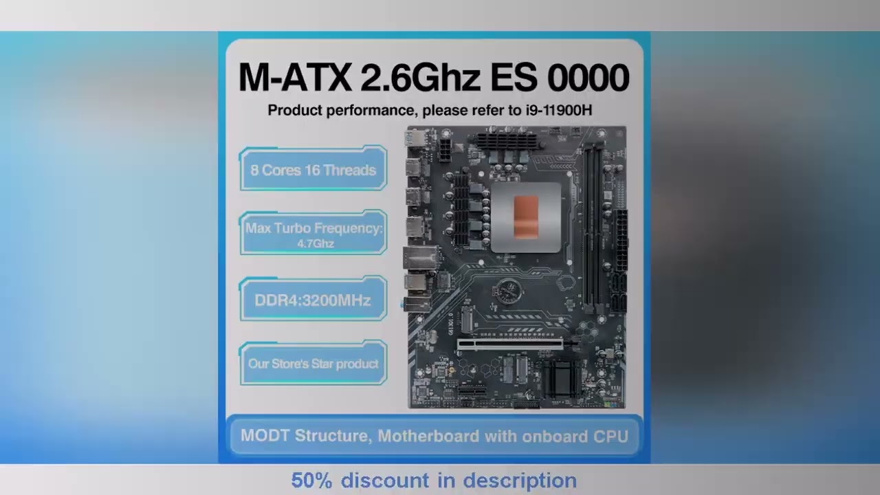 #M-ATX Gaming PC Motherboard and Processor kit 0000 ES 2.6GHz 8C16T 24MB (Refer To i9 11980HK i9