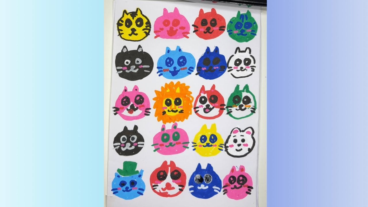 [ASMR] No Talking POSCA Art 🎨 Satisfying Drawing Sounds / Kawaii Cats Doodle