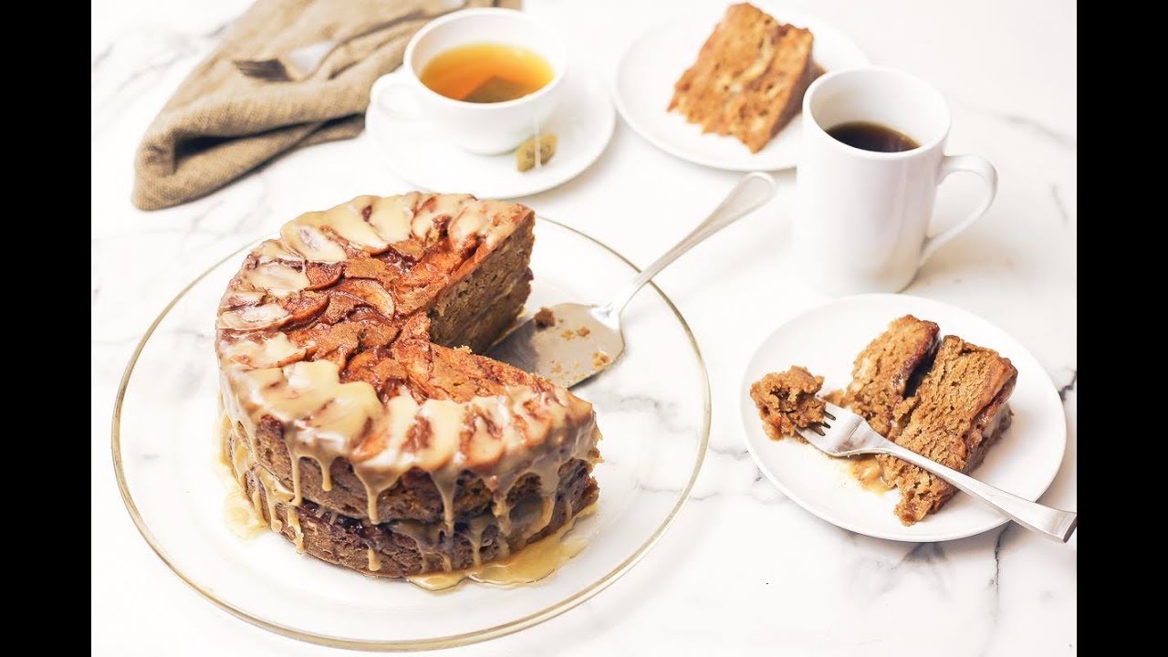 Ninja Foodi Recipe ~ Apple Cake with Caramel Glaze