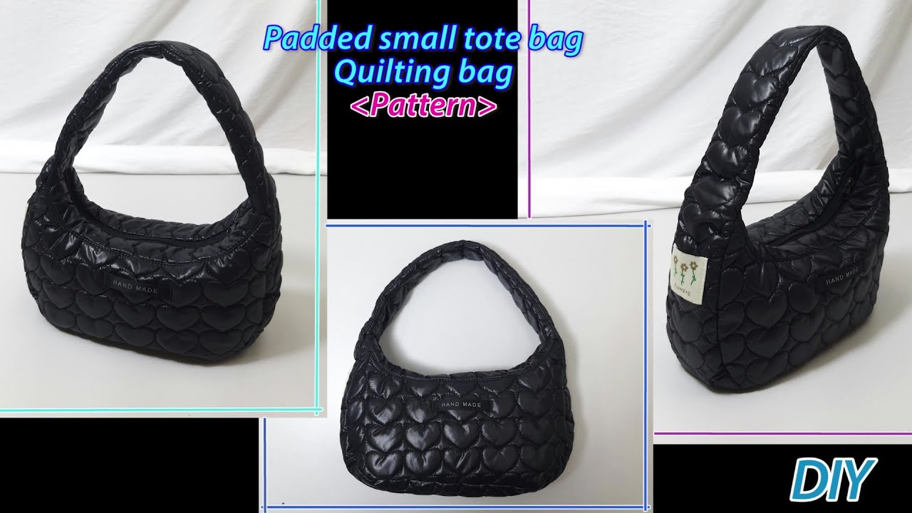 DIY 패딩 스몰 토트백 패턴/퀼팅백(슬링백) 패턴/가방 패턴/Draw a quilting bag pattern/padded small tote bag pattern making