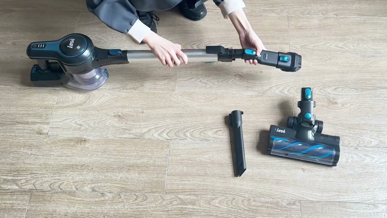 INSE S610 Cordless Vacuum Green Metal Tube Connection and Installation with Accessories