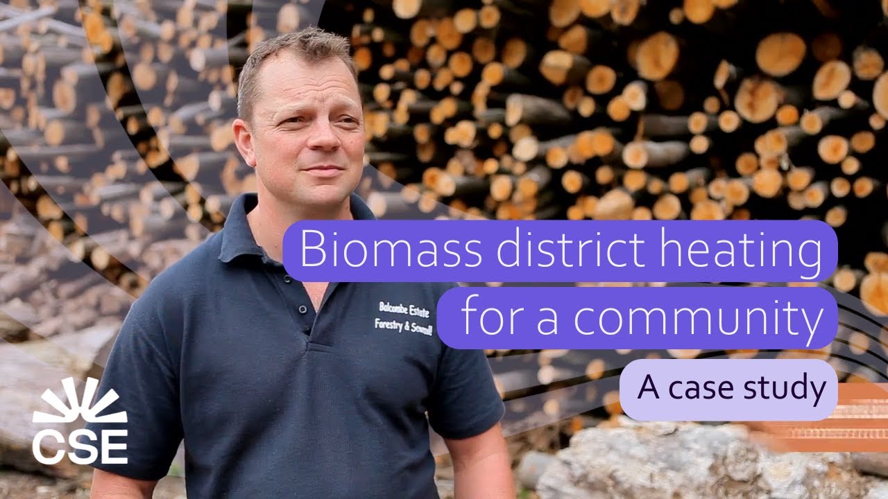 Biomass district heating for a community