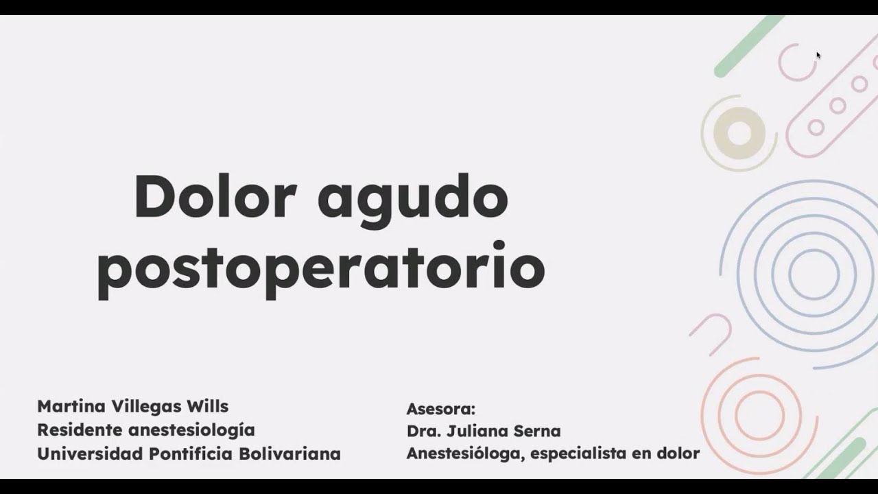Dolor agudo postoperatorio