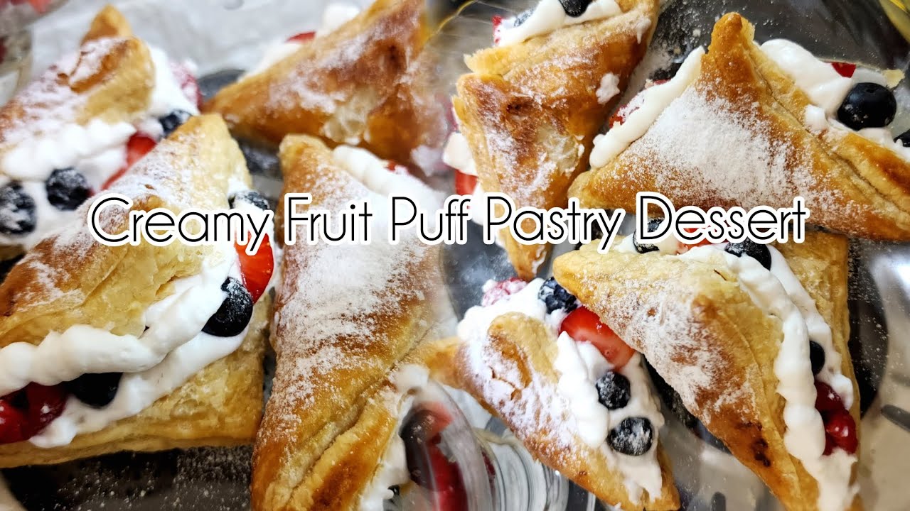 Creamy Fruit Puff Pastry Dessert | Simple & Delicious 😋 #Dessert #PuffPastry #Fruit #Recipe #Treats