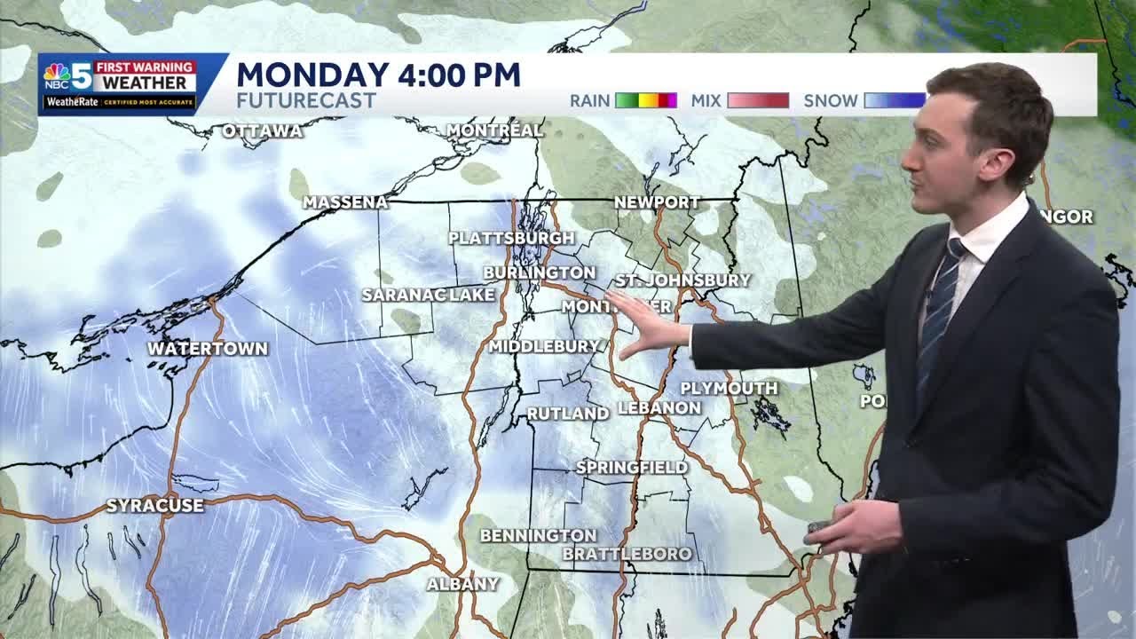 Light snow Monday, warming up later this week in Vermont (01-04-26)