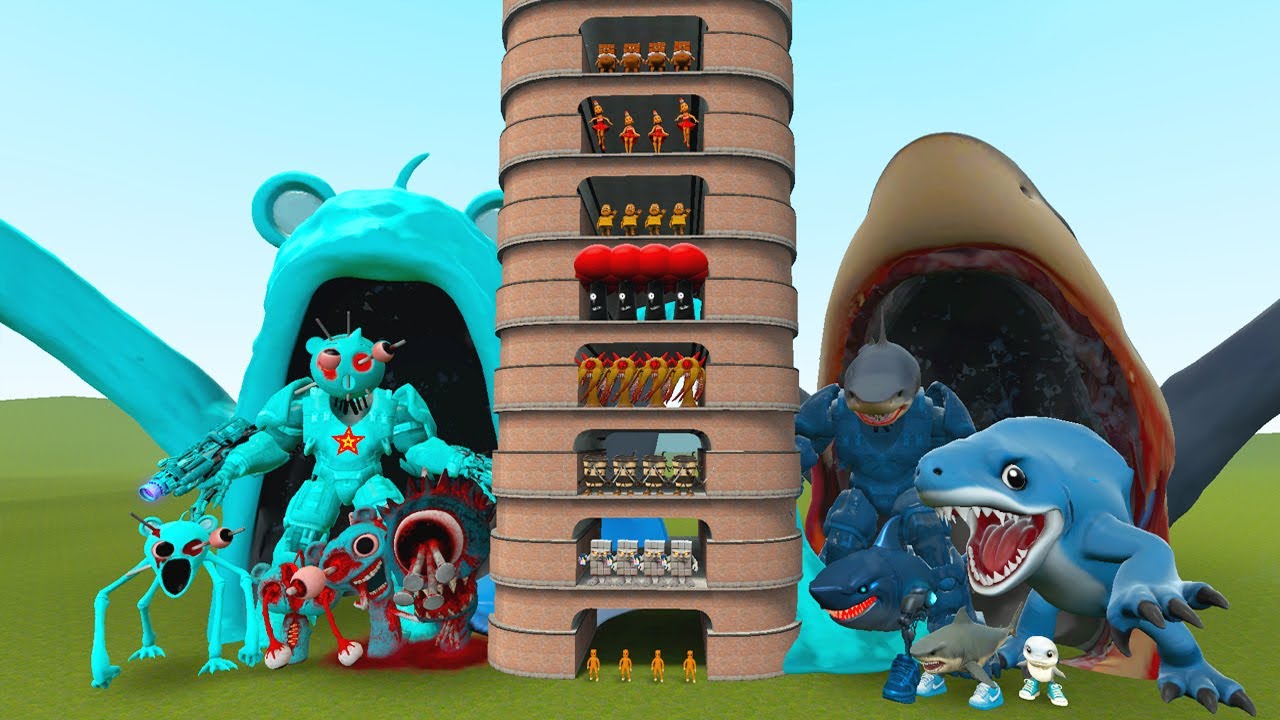 TALLGRASS LITTLE TO BIG ALL SPRUNKI BLUE SKY VS ALL TRALALEDON TRALALA ФАЗА 1 - 10 в Garry's Mod!