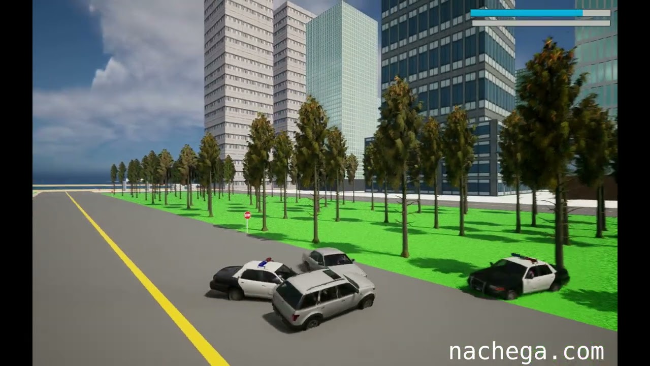 AI Robot Police Car Chase Using Chaos Vehicles | UE5 Dev Gameplay