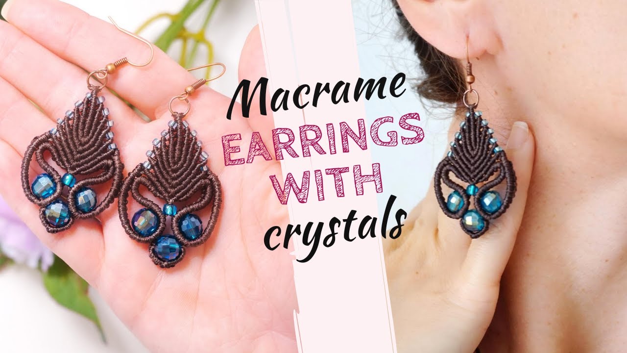 DIY Crystal Macrame Earrings 💖 Stunning & Beginner-Friendly!