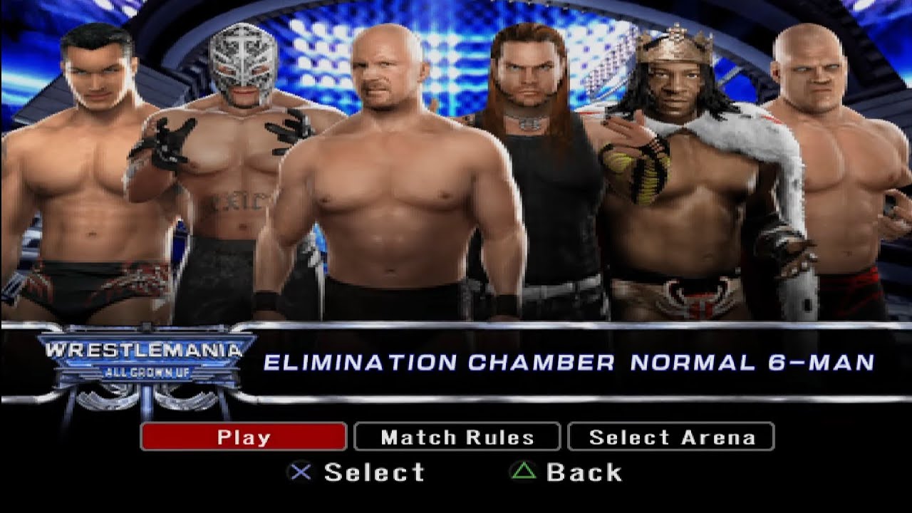 WWE SmackDown против Raw 2008 6-Man Chamber Match Джефф против Стоун Колд против Букера Ти против...