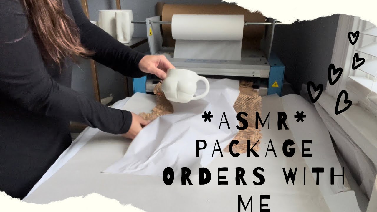 ASMR packing orders for my Kickstarter in real time | small business | no music or talking | pottery