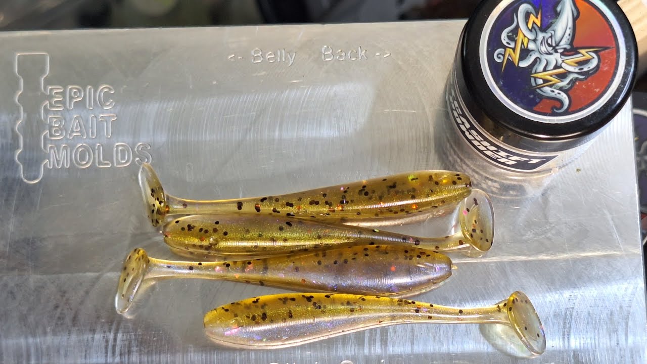 Crappie and swim baits using 8bit products. Atomic Craw and Iridium #baitmaking #crappiefishing 