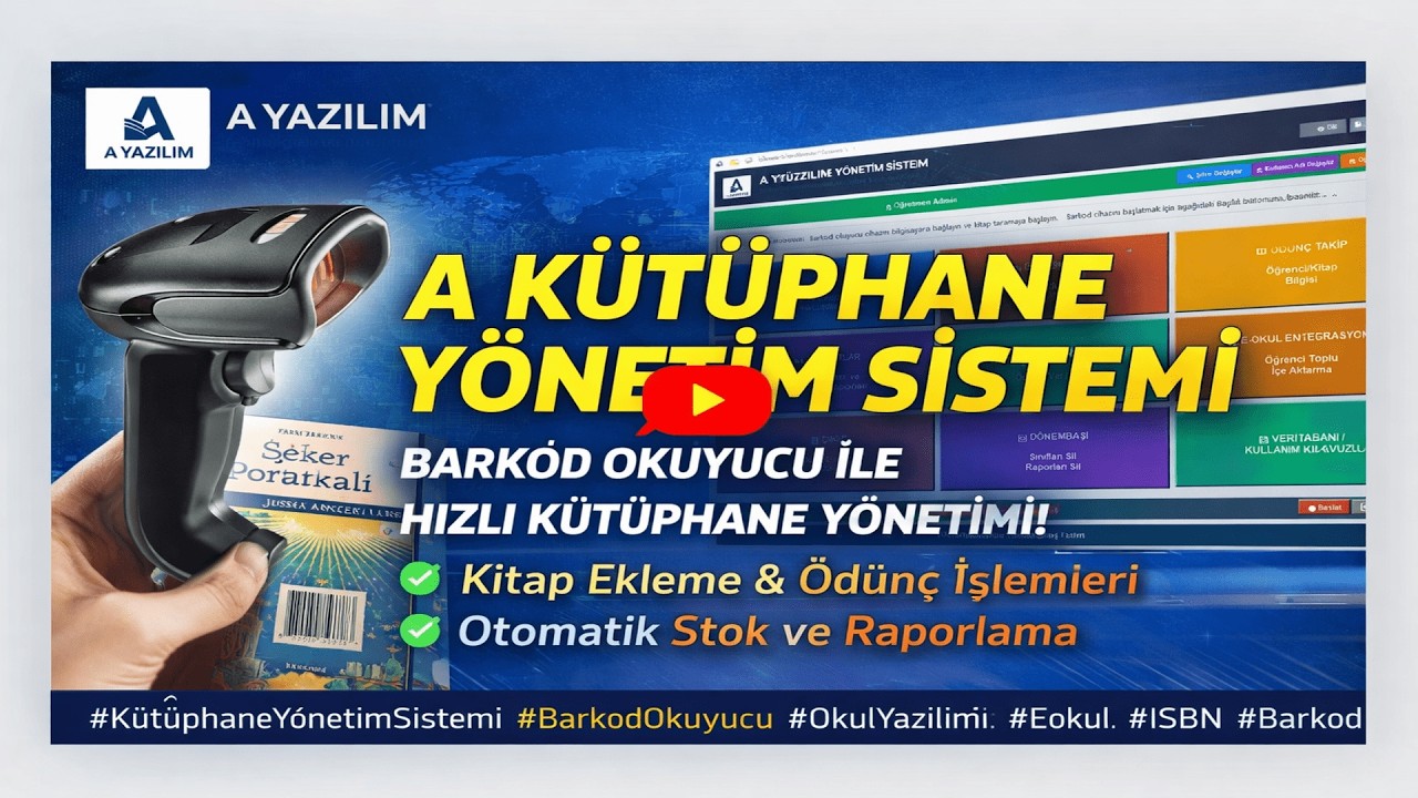 A KÜTÜPHANE YÖNETİM SİSTEMİ | Barkod Okuyucu ile Hızlı ve Akıllı Kütüphane Yönetimi ✨📚