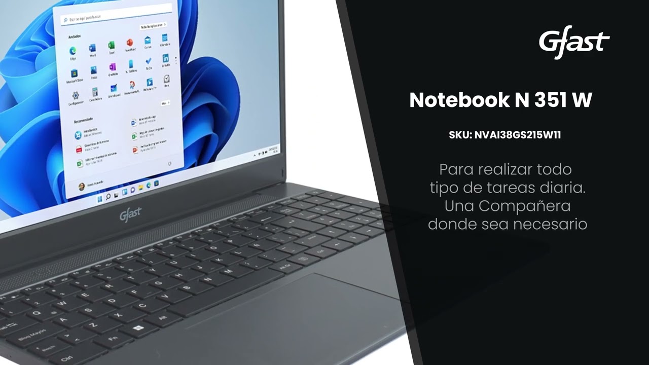 Notebook Gfast N-351-W Intel Core i3 480GB SSD 8GB de RAM Windows 11