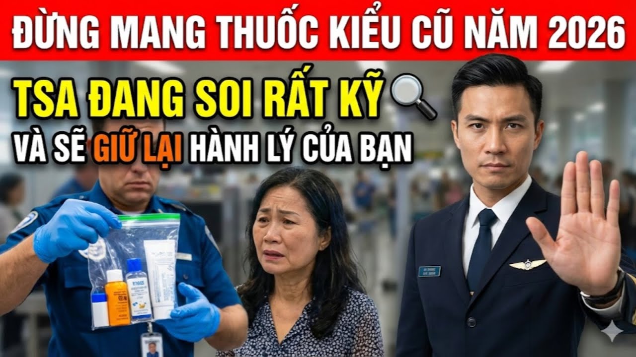 TSA 2026 LÀM GẮT: ĐỪNG Mang Thuốc Kiểu Này Ra Sân Bay Kẻo Bị Giữ Lại Và MẤT TRẮNG Hành Lý Oan Uổng