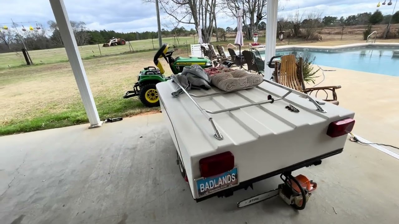 Ol’ Thunderchief gets a Lees-Ure-Lite motorcycle camper!!