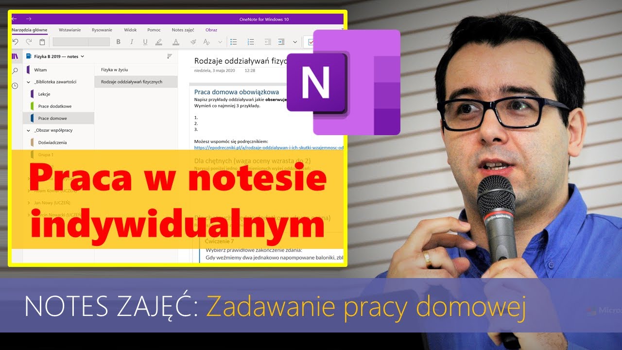 Jak PRZYPISYWAĆ uczniom PRACE DOMOWE w Notesie zajęć? [Teams: Notes zajęć]