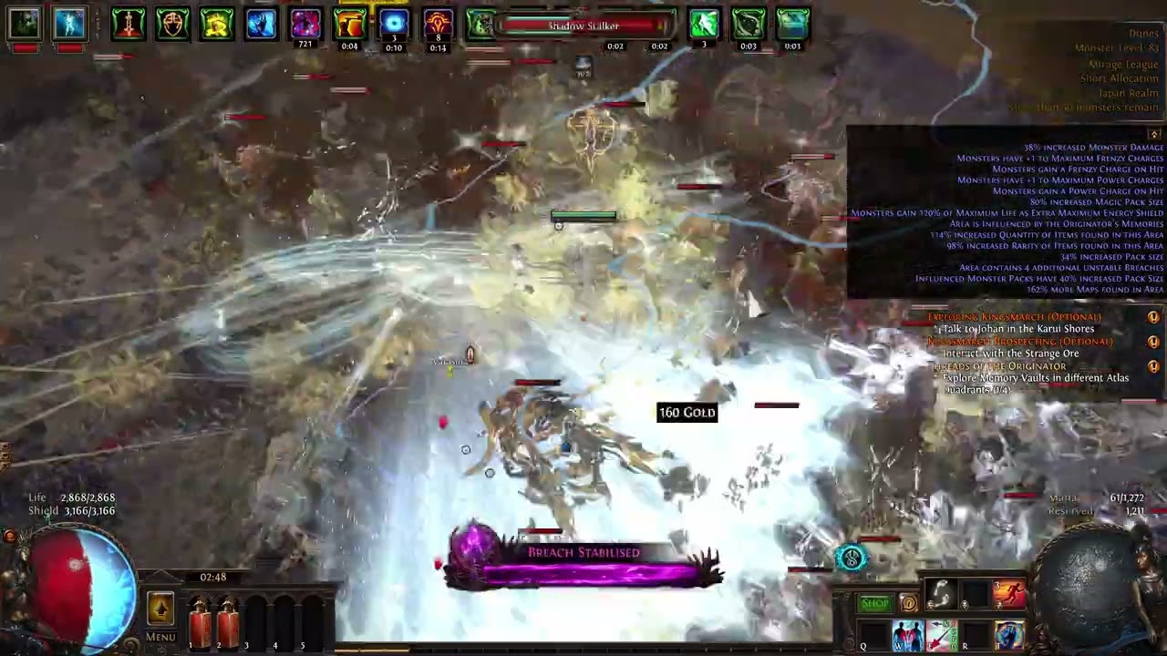 POE 3.28 Diamond Shrine Bow CoC - Breach Beyond Map Test