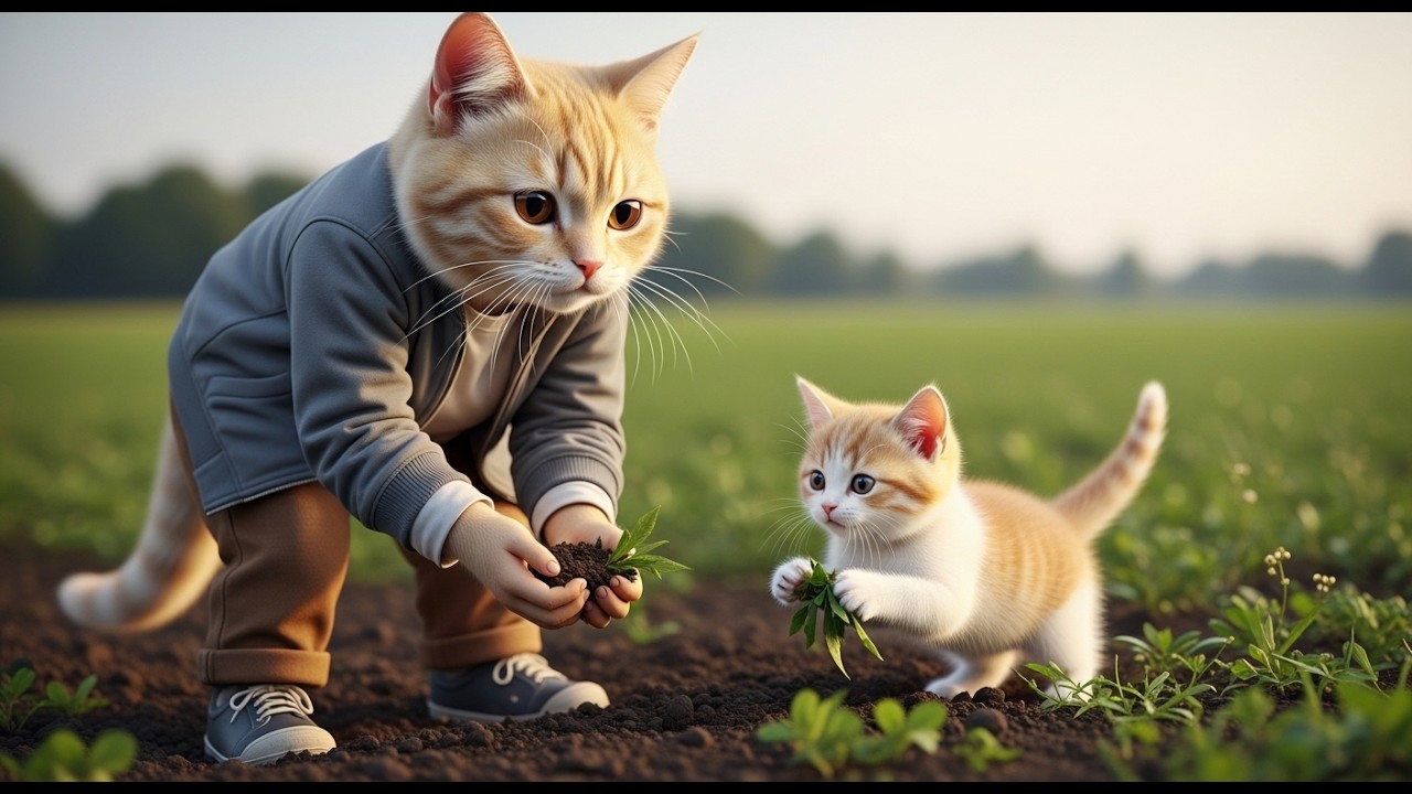 Mom Cat & Kitten 🐾  Hard Work Story for Kids  A