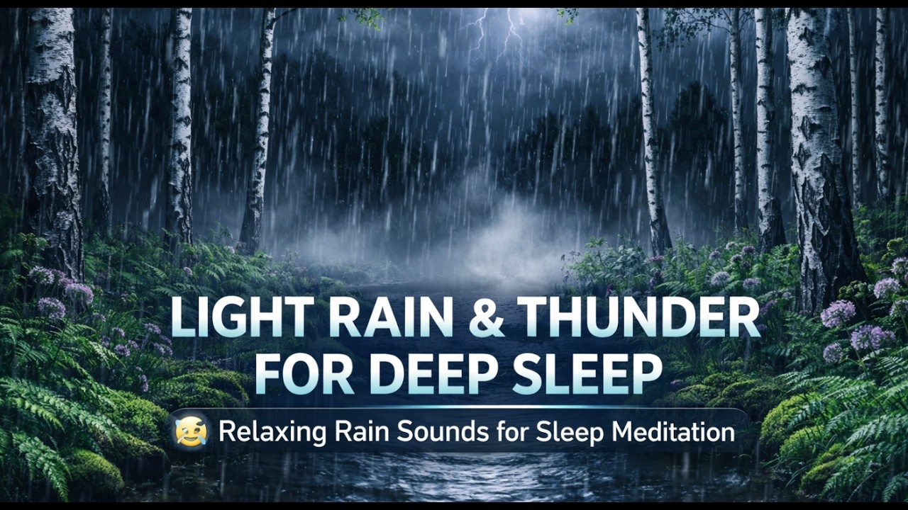 (NO ADS) Heavy Rain & Thunder Sounds 🌧️ Sleep & Meditation Music