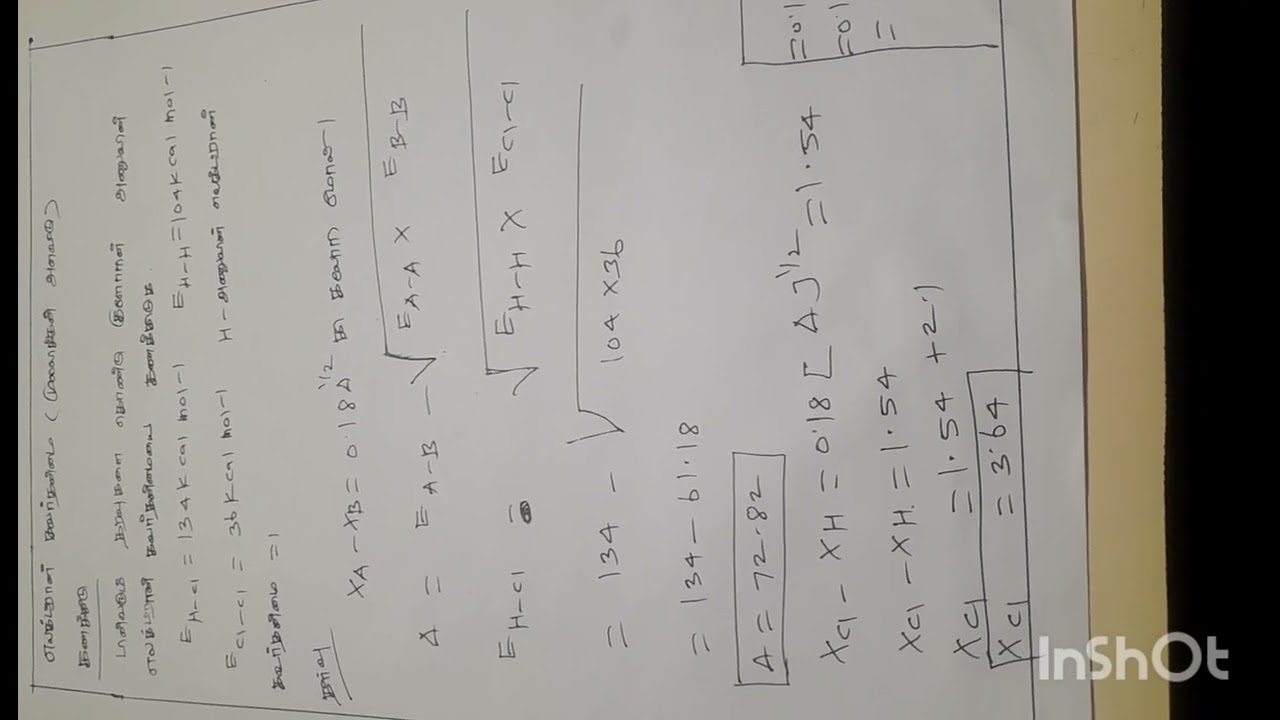 Pauling method calculation of Electronegativity ug trb chemistry