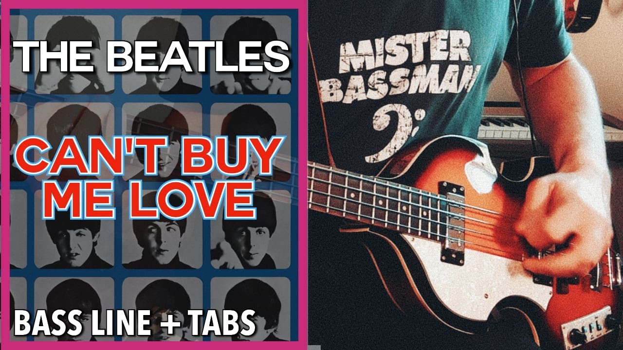 The Beatles - Can't Buy Me Love /// BASS LINE [Play Along Tabs]