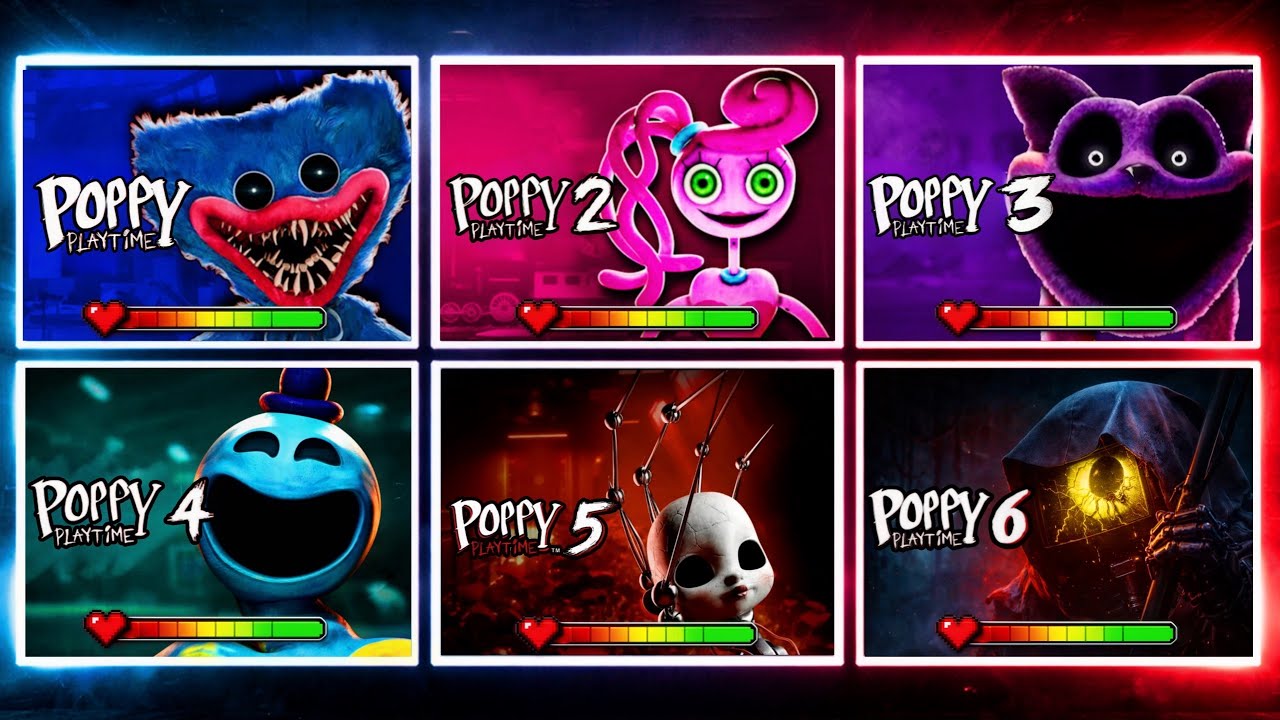 Poppy Playtime Chapter 1 2 3 4 5 6 All BOSSES & ENDING (With Healthbars) 4K 60FPS | 2026