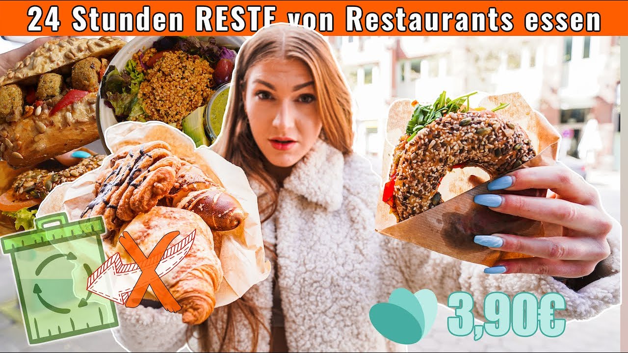 24 Stunden RESTE von Restaurants essen 😱 SO VIEL! (mit TooGoodToGo)