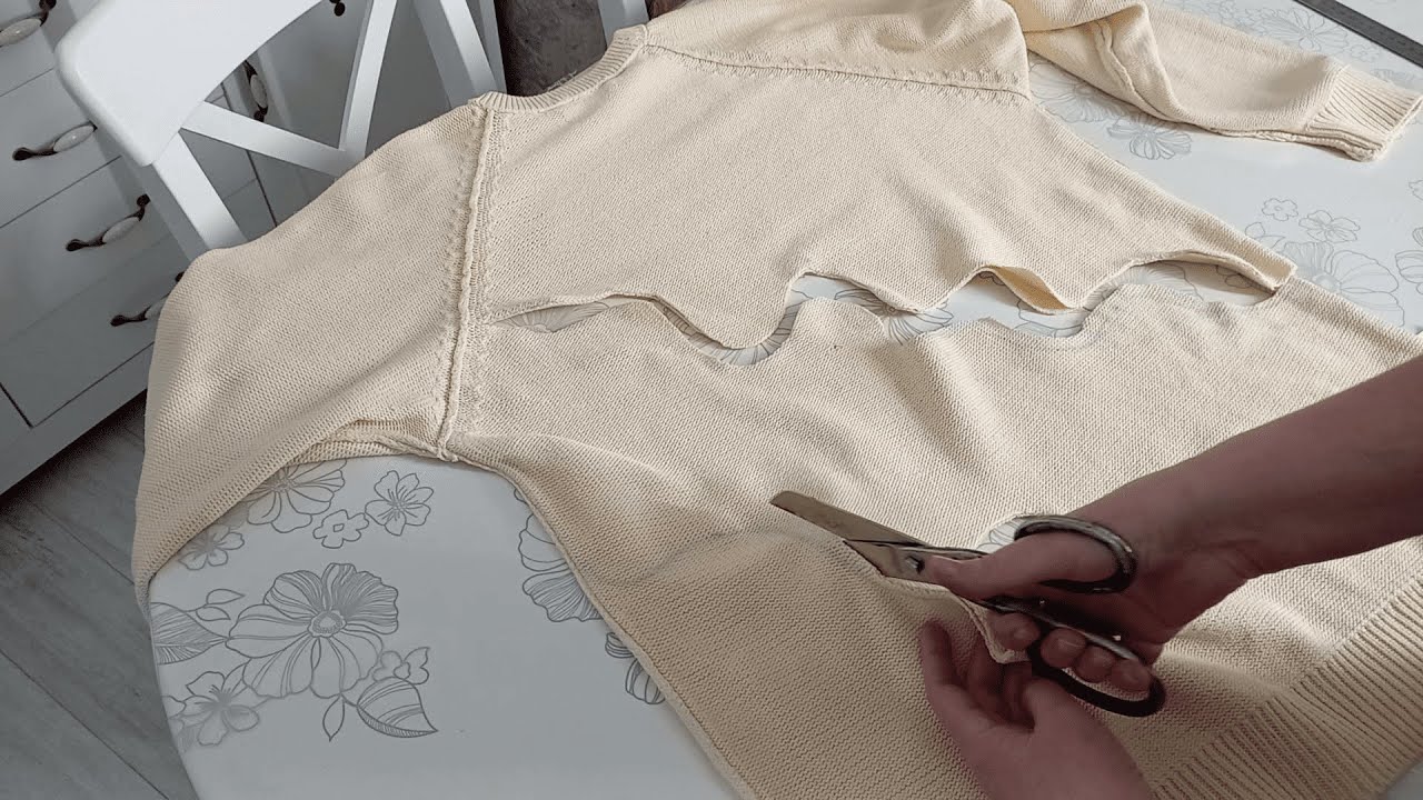 DIY. Как удлинить джемпер и сделать из него платье.