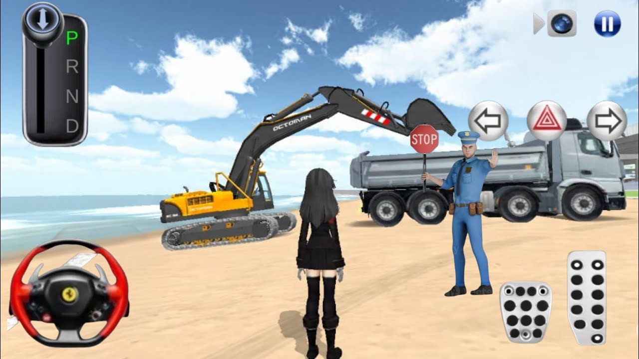 🚗Excavators loaded🔥 truck Construction 🏗️ site|| 3ddrivingclass2 Road work animation 3d Scene