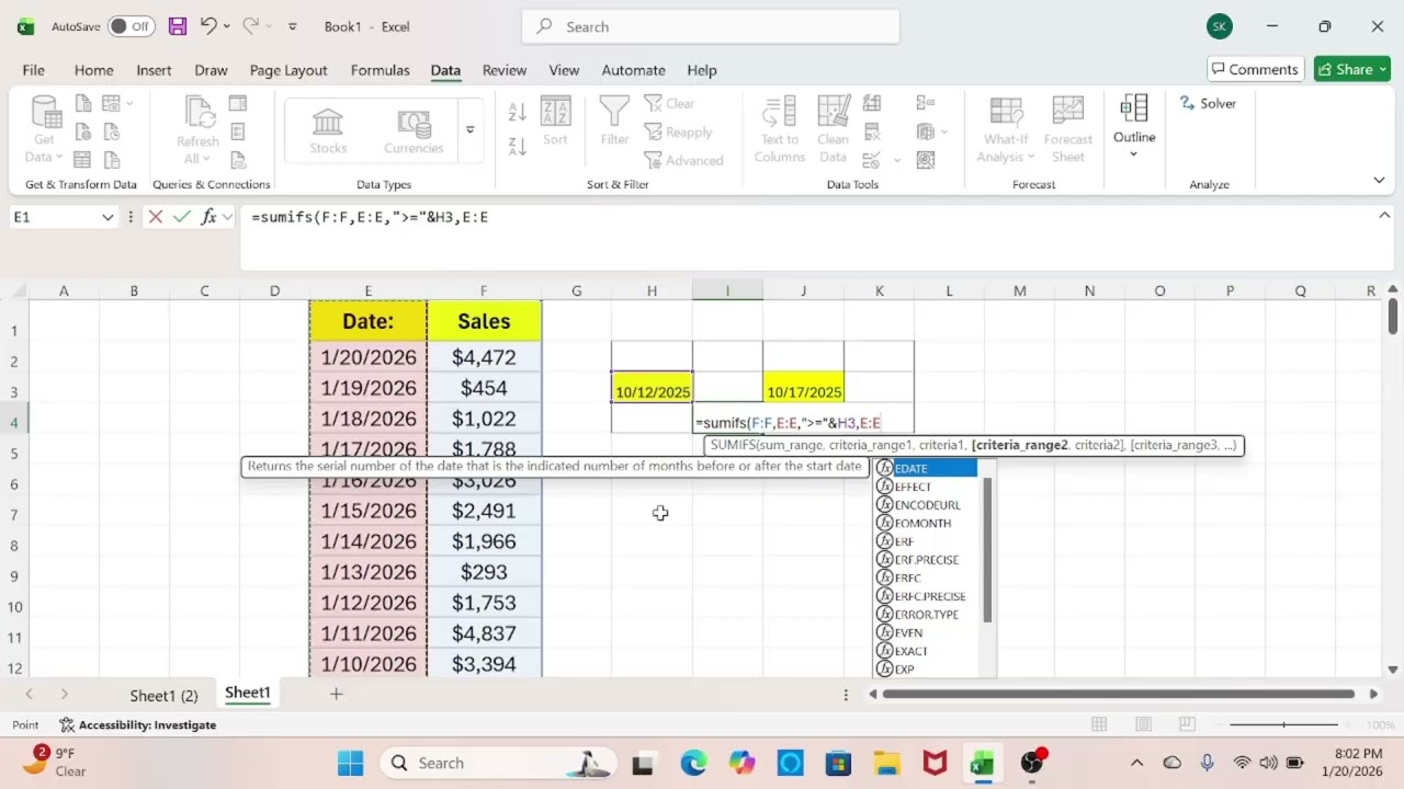 How to Make Time Adjustable Sales Totaling Tool in Excel!