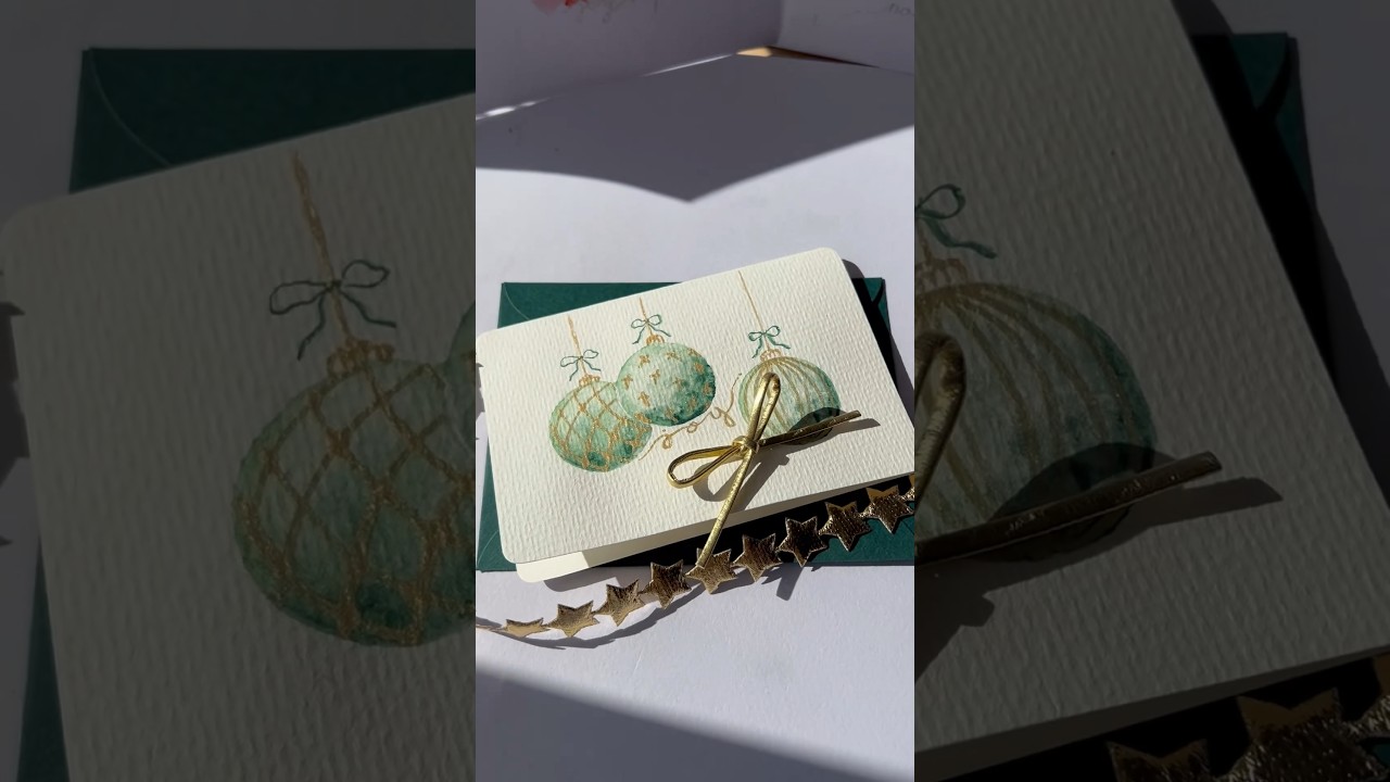 Painting Christmas bauble with watercolor #christmascards #christmaspainting #giftideas #watercolor
