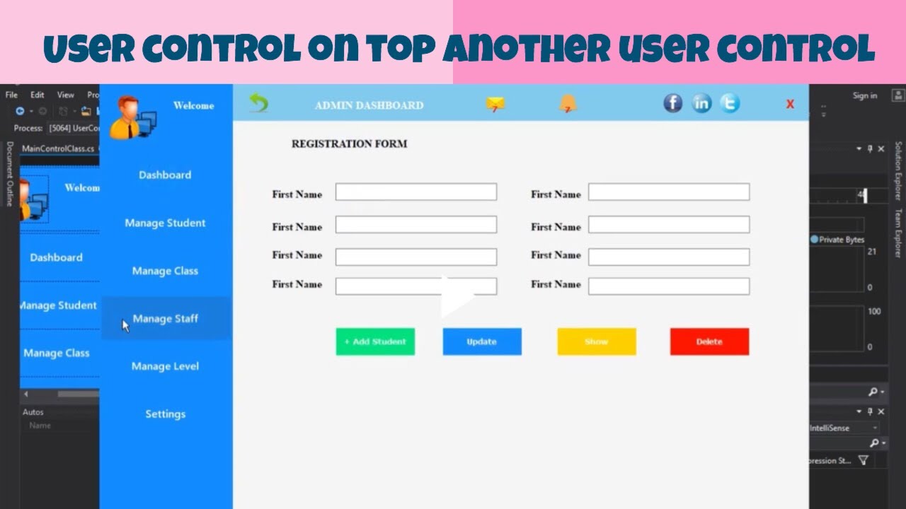 C# How to place user control on top of another user control. Using C# windows form