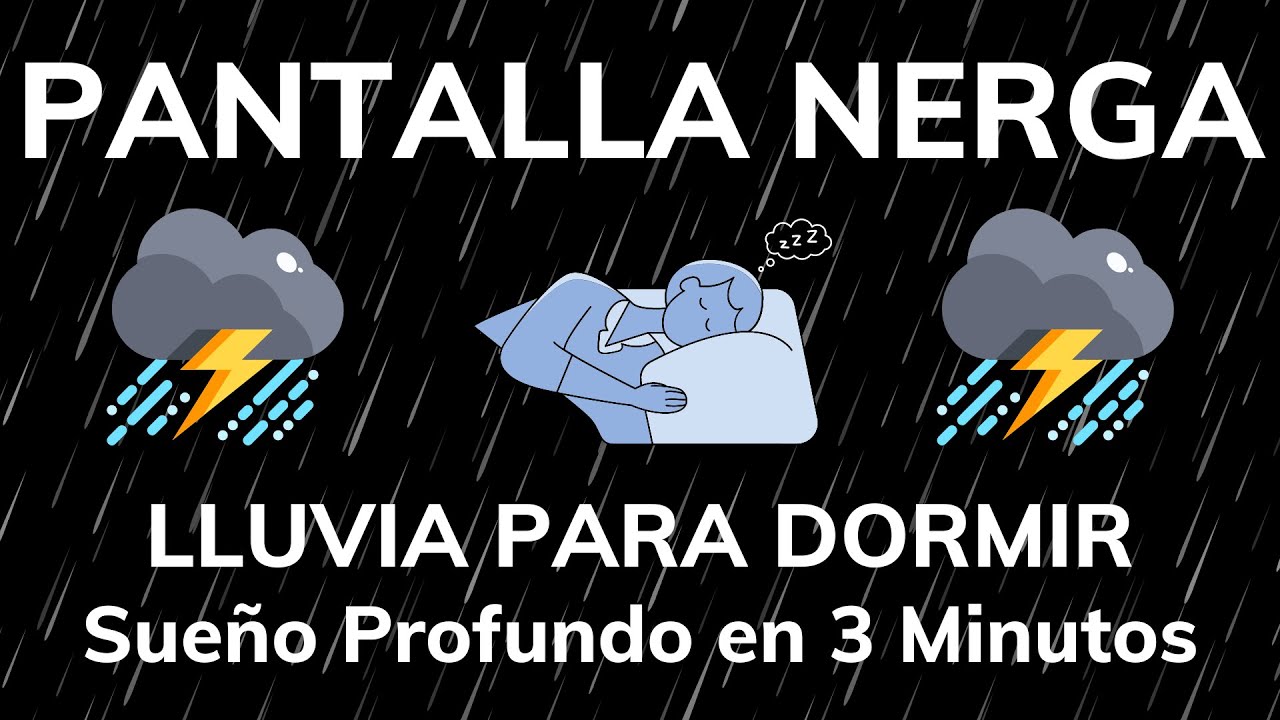 Sonido de Lluvia y truenos Relajante para Dormir 🌧 PANTALLA NEGRA | duerme bien, estudia, relájate