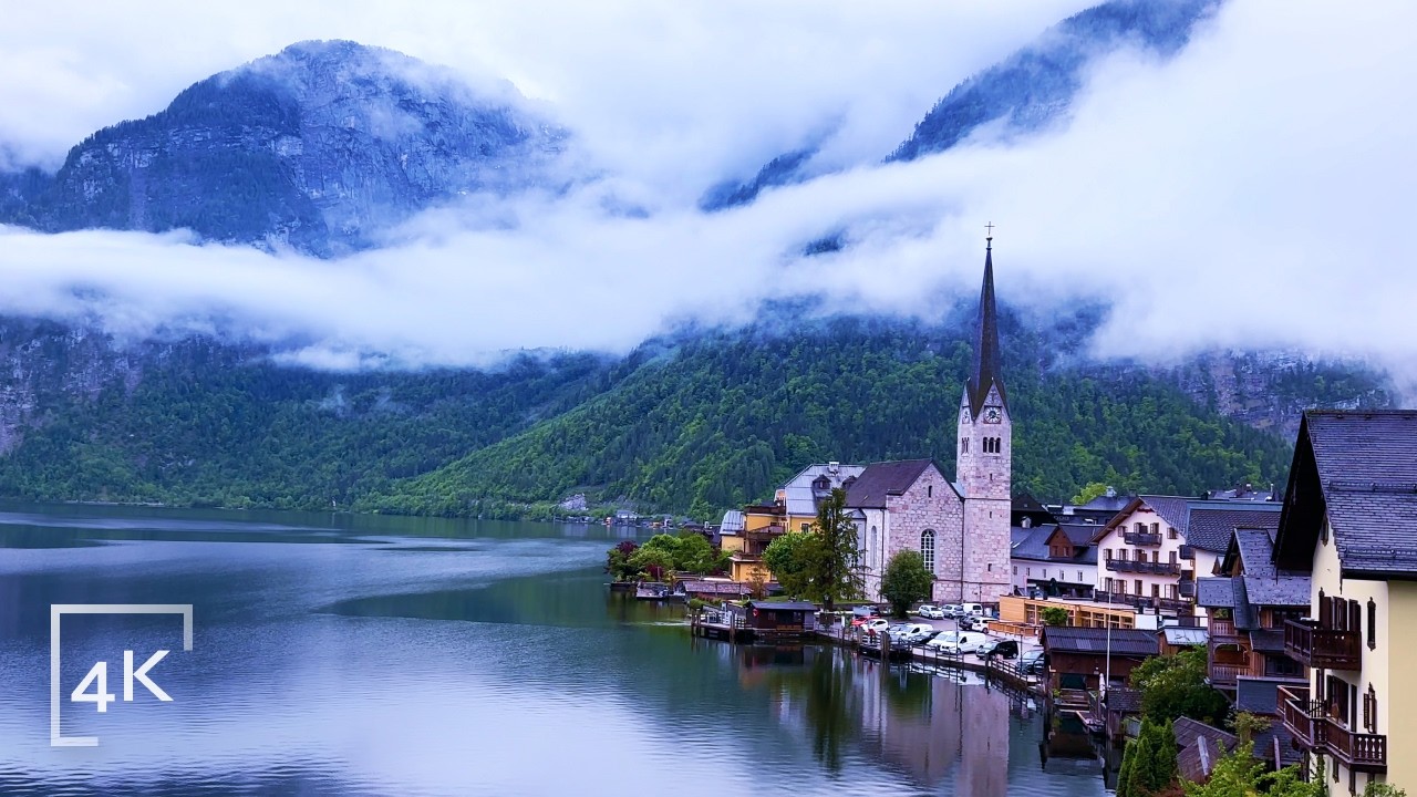 Explore Hallstatt 4K 🇦🇹 | Foggy Lakeside Walk in Austria’s Most Famous Village