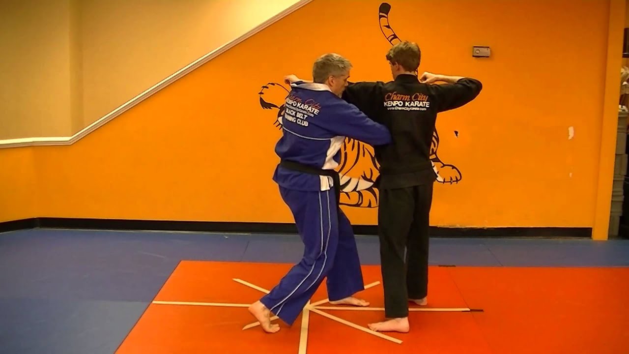 Twirling Wings - Kenpo self defense technique for a rear shoulder grab