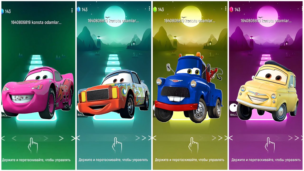 Cars Team Lighting McQueen - Ralph - Spy Mater - Luigi | Tiles Hop Edm Rush