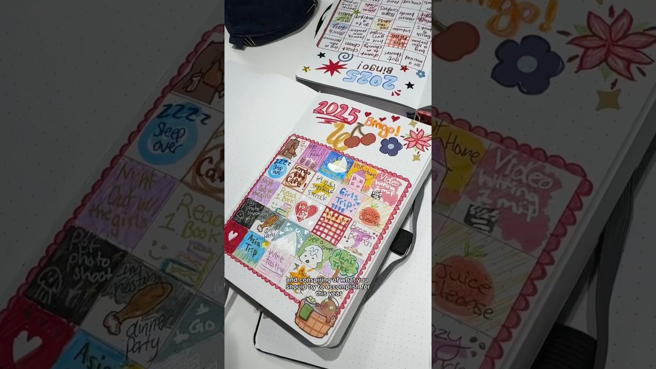 2025 Bingo: girls night edition 🍒🎱🍓#girlsnight #journaling #manifestation #bingo #visionboard