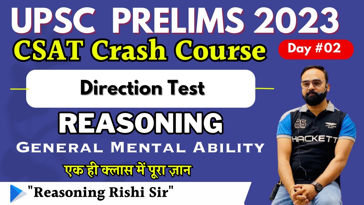 UPSC CSAT Reasoning | Direction Test (दिशा परीक्षण) || By Rishi Sir #rishisir