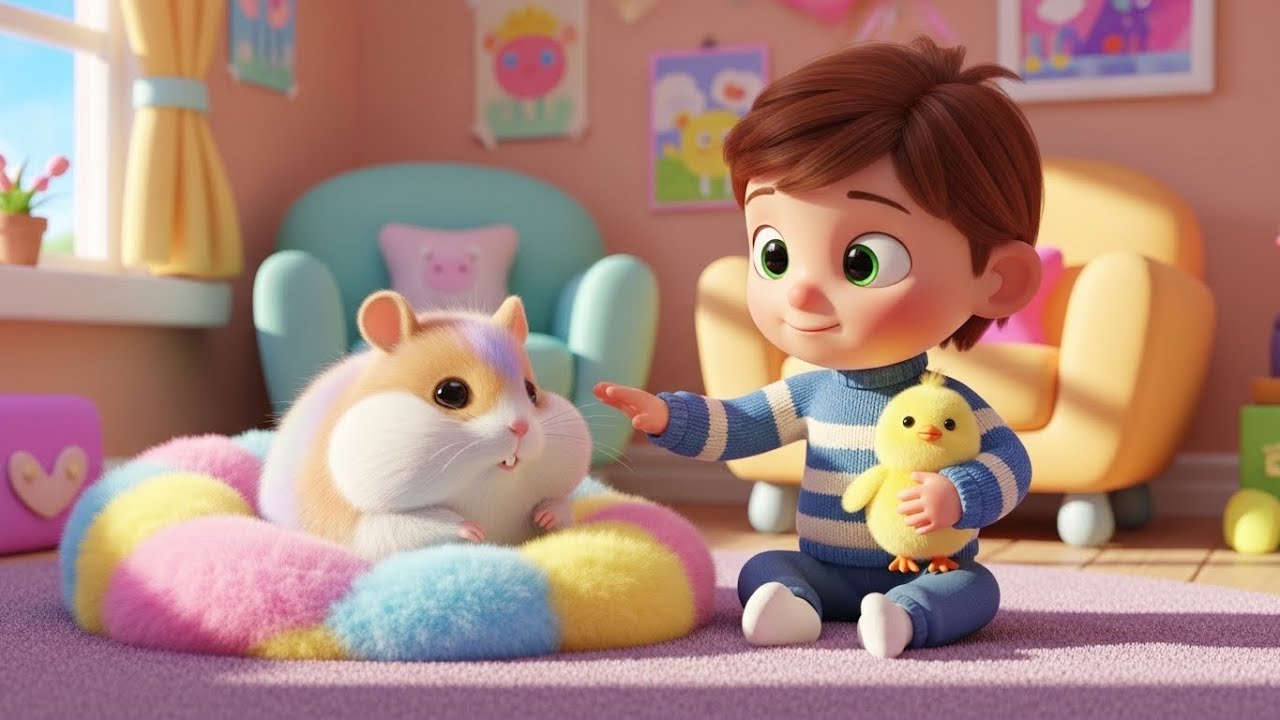 El bebé hámster corrió dentro de la rueda 🐹🎡 | Canción divertida para niños | Rimas infantiles AV1