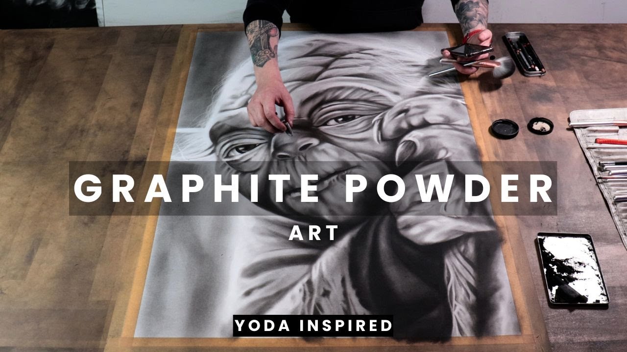 From Blank Paper to Yoda: Charcoal & Graphite Powder #CharcoalArt #CharcoalShading