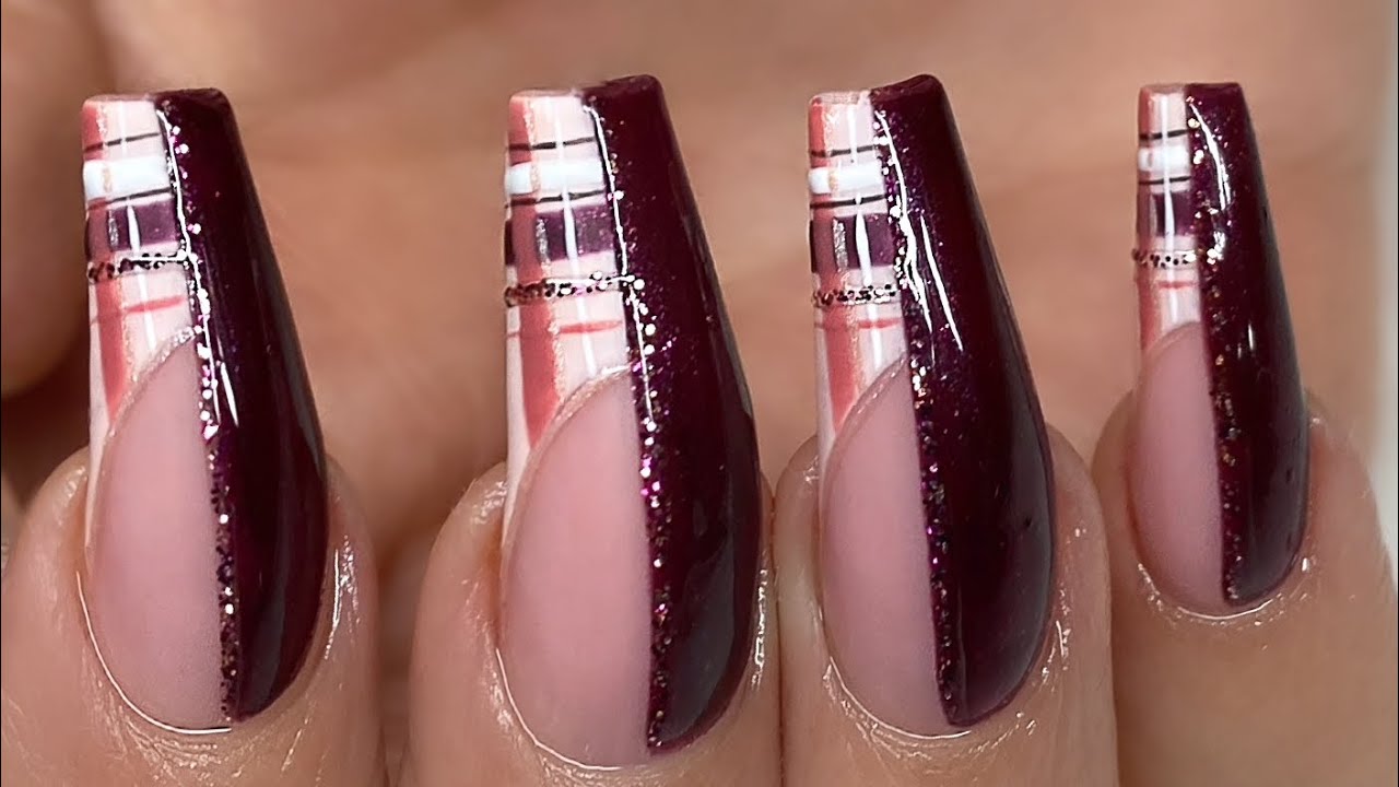EASY Plaid Holiday Nail Art Tutorial | Half French | ft. Light Elegance Winter Gel Nail Collection