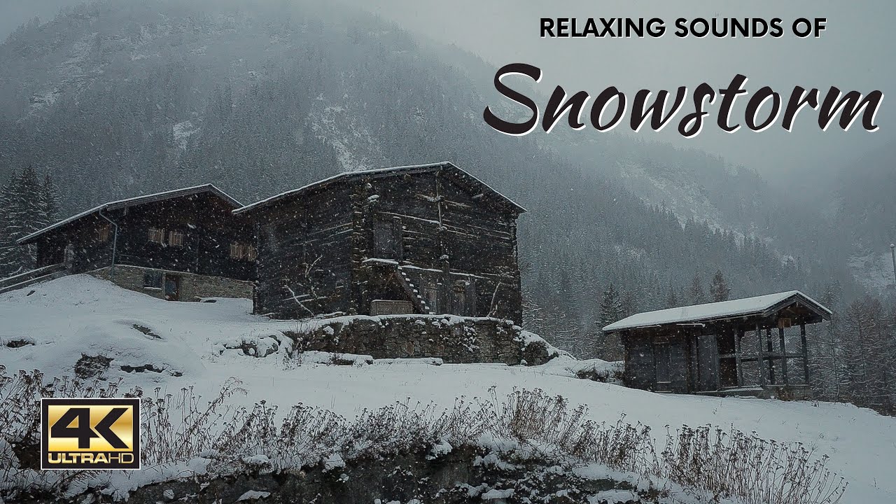 8H Snowstorm Blizzard Sounds in the Mountains of Switzerland | Arctic howling Wind for Relaxation