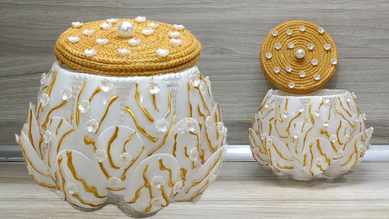 Шкатулка своими руками из пластиковых ложек🌸/DIY box from plastic spoons 